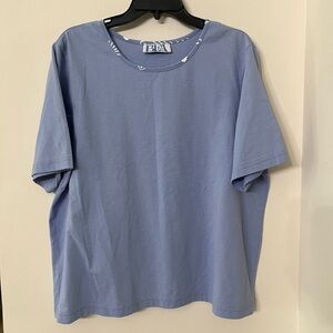 Vintage BFA Classica Women's Top Size 2X Made In USA Blue
